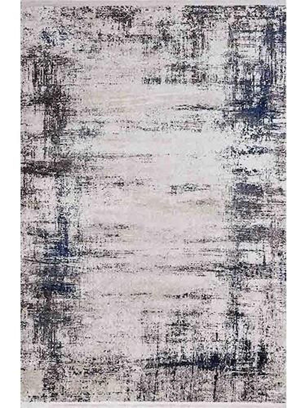 Gümüşsuyu 15457 Mavi 6 mm Pamuk Toz Tutmaz Yıkanabilir İnce Kaymaz Dikdörtgen Makine Dokuma Salon Halısı 80x150 cm