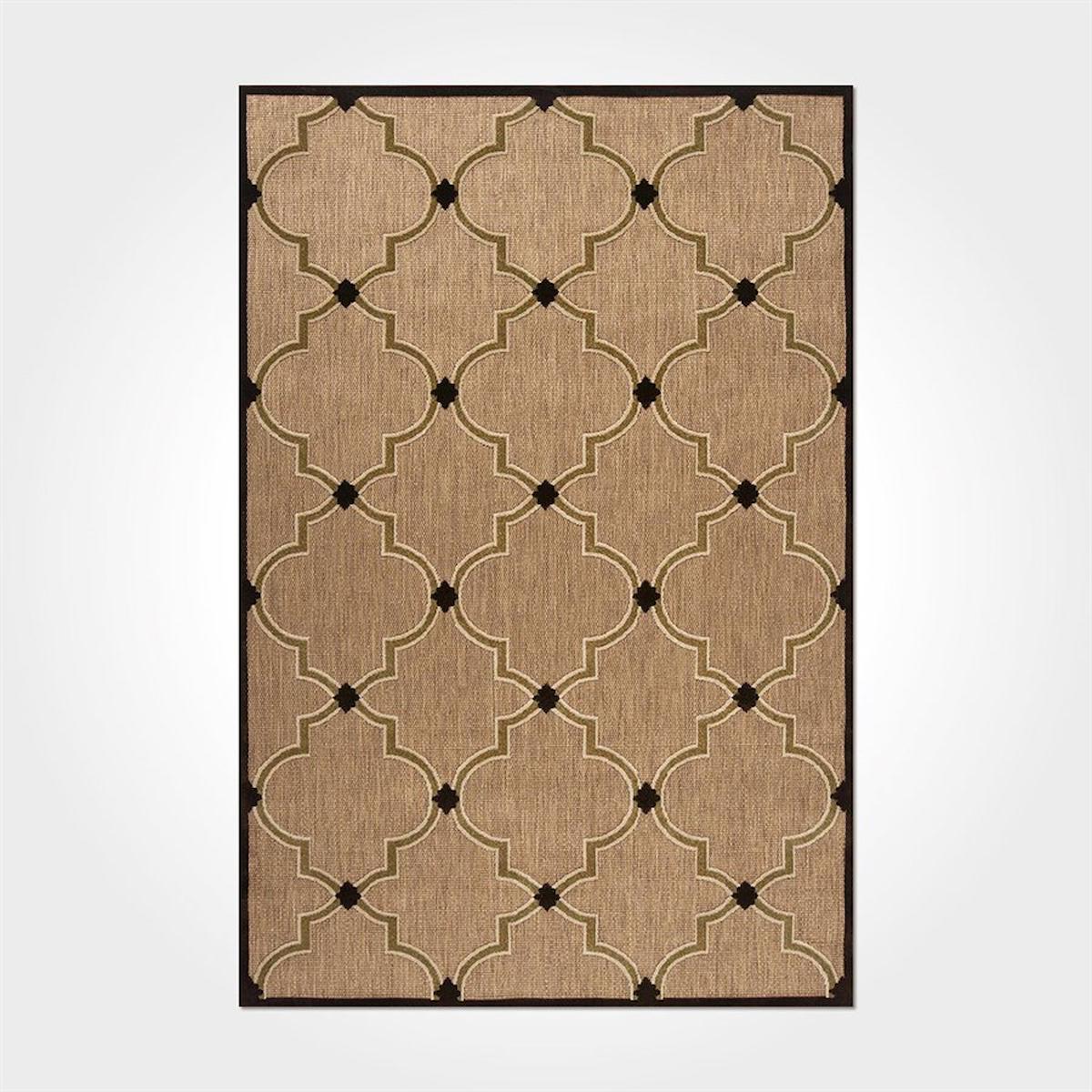 Crea Halı 2562PC Kahverengi Pamuk-Polyester Yıkanabilir İnce Kaymaz Pamuk Taban Dikdörtgen Makine Dokuma Salon Halısı 160x230 cm