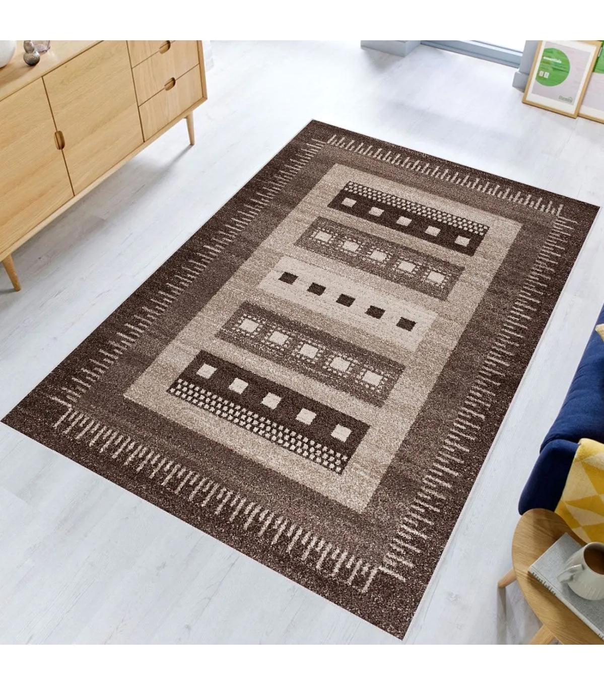 Rovigo Home RVG0370 Çok Renkli 8 mm Polyester Antibakteriyel-Leke Tutmaz-Toz Tutmaz Yıkanabilir İnce Kaymaz Dot Taban Dikdörtgen Makine Dokuma Salon Halısı 160x230 cm