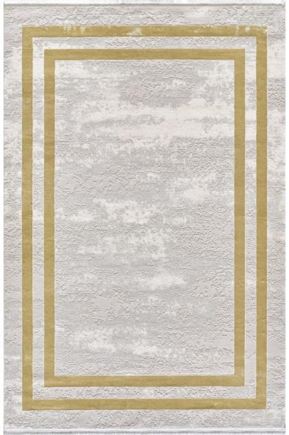 Pierre Cardin Monet MT20A Altın-Gri 9 mm Akrilik Yumuşak Yıkanabilir İnce Kaymaz Dikdörtgen Makine Dokuma Salon Halısı 100x200 cm