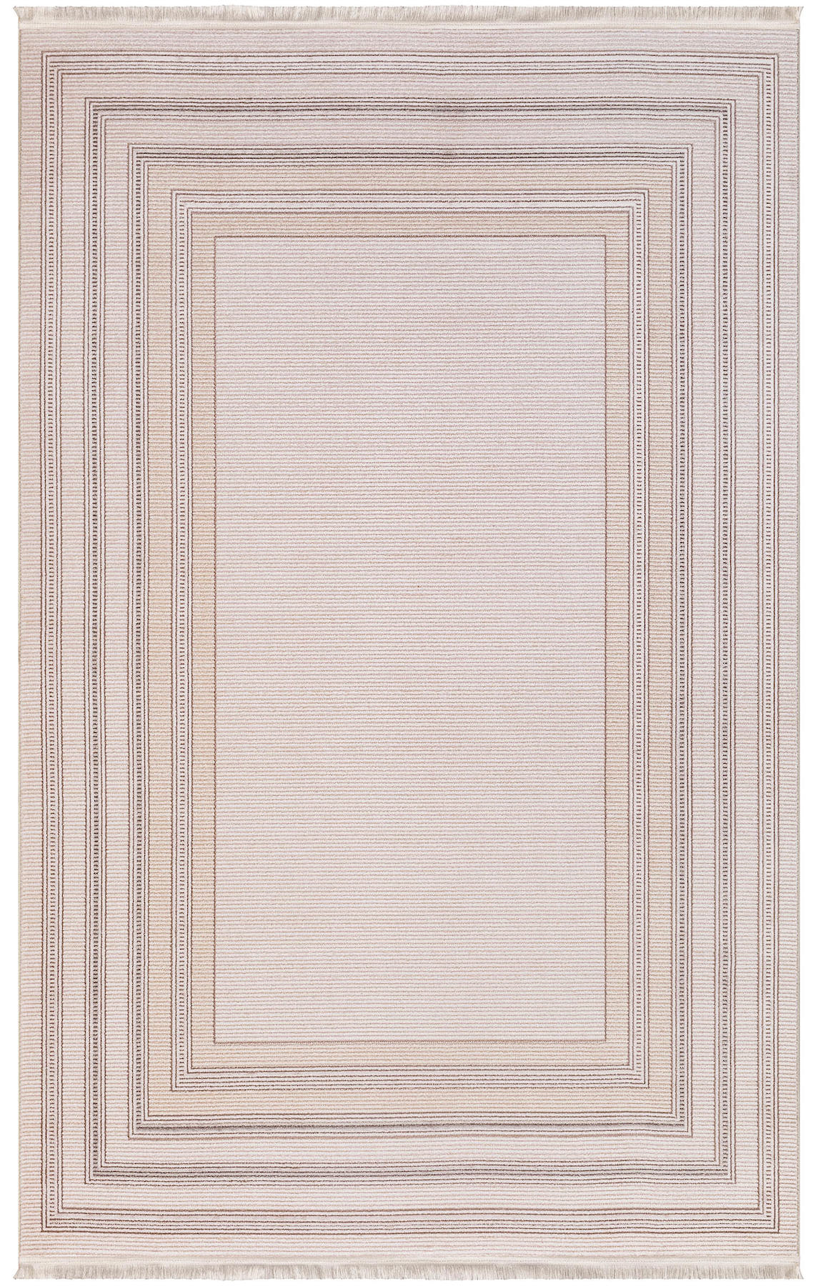 İpek Home Kazaz 2302A Bej-Kahverengi 8 mm Akrilik Yıkanabilir Orta Kaymaz Pamuk Taban Dikdörtgen Makine Dokuma Antre-Çocuk Odası-Salon-Yatak Odası Halısı 180x300 cm