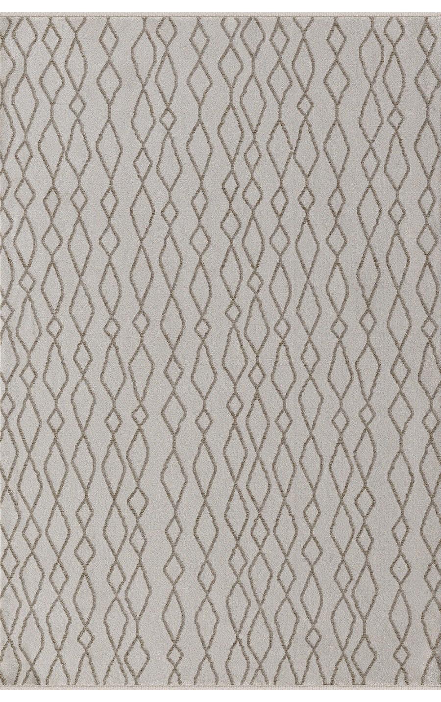 Padişah Truva Vizon 10 mm Polyester Yumuşak Yıkanabilir İnce Kaymaz Dikdörtgen Makine Dokuma Salon Halısı 80x150 cm