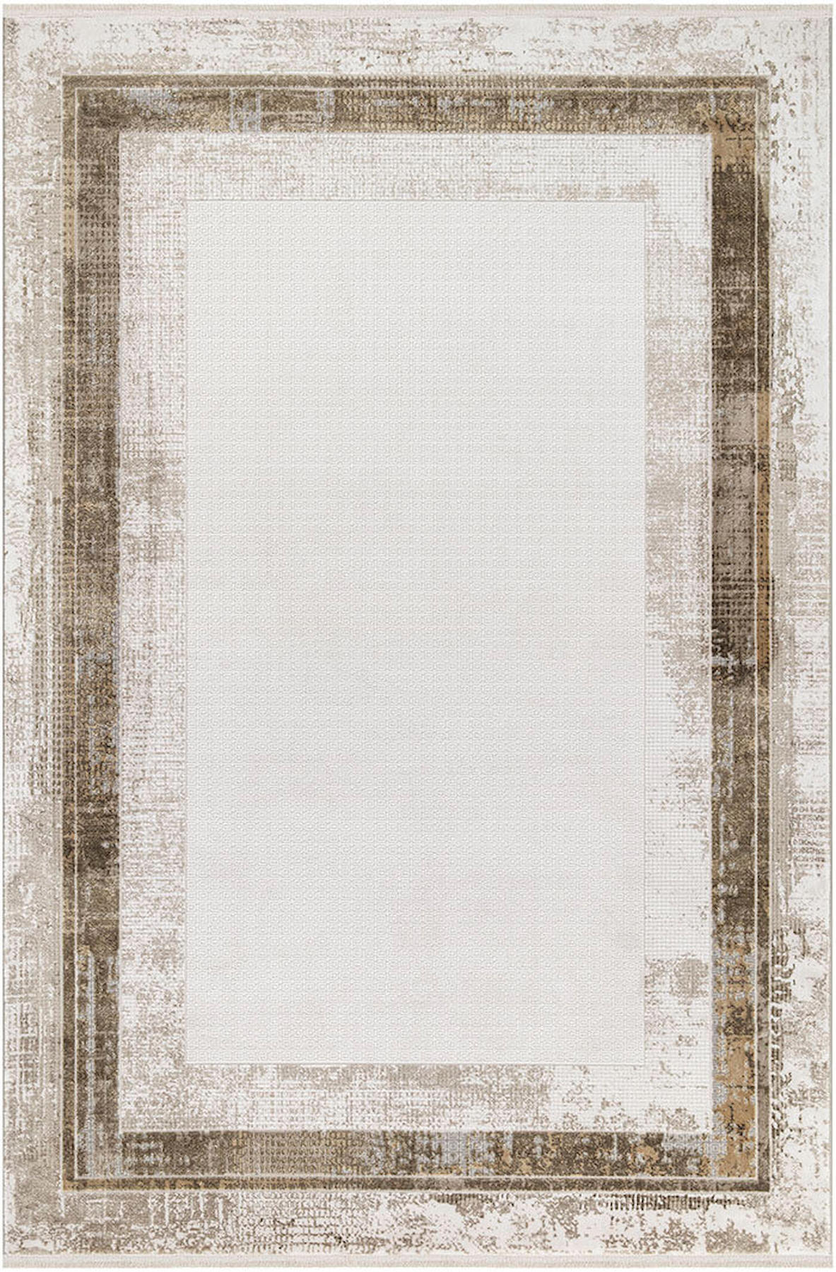 İpek Home Allures 12057 Bej-Kahverengi 8 mm Akrilik Yalıtıma Yardımcı Yıkanabilir Orta Kaymaz Pamuk Taban Dikdörtgen Makine Dokuma Salon Halısı 80x150 cm