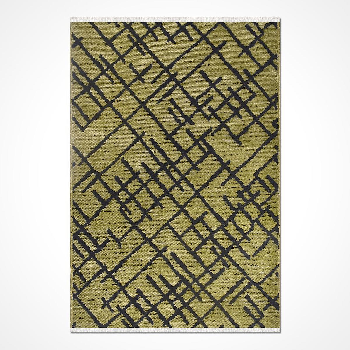 Crea Halı Rain 7324S Çok Renkli 7 mm Pamuk-Polyester Toz Tutmaz Yıkanabilir İnce Dikdörtgen Makine Dokuma Salon Halısı 80x500 cm