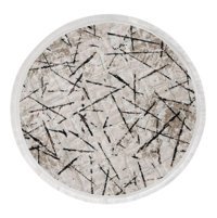 Dijidekor Krem 20 mm Peluş Yıkanabilir Kaymaz Taban Yuvarlak Makine Dokuma Salon Halısı 80x500 cm