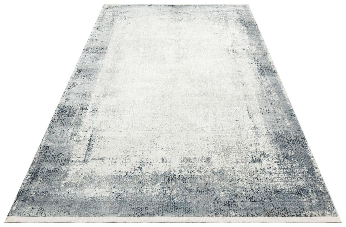 Eko Halı Lagos LGS06 Gri-Krem 10 mm Polyester Yıkanabilir Orta Kaymaz Dikdörtgen Makine Dokuma Salon Halısı 160x230 cm
