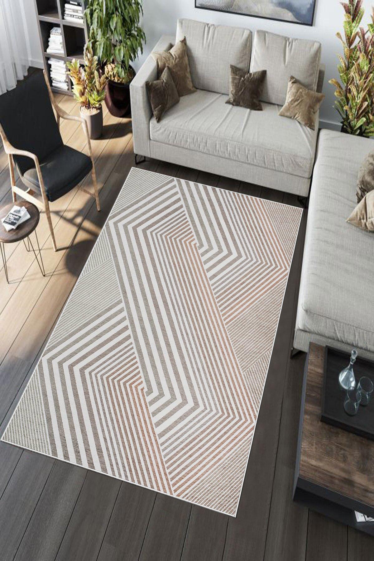 Aldora A187 Çok Renkli 9 mm Deri Antialerjenik Yıkanabilir İnce Kaymaz Taban Dikdörtgen Makine Dokuma Antre-Salon-Yatak Odası Halısı 160x230 cm