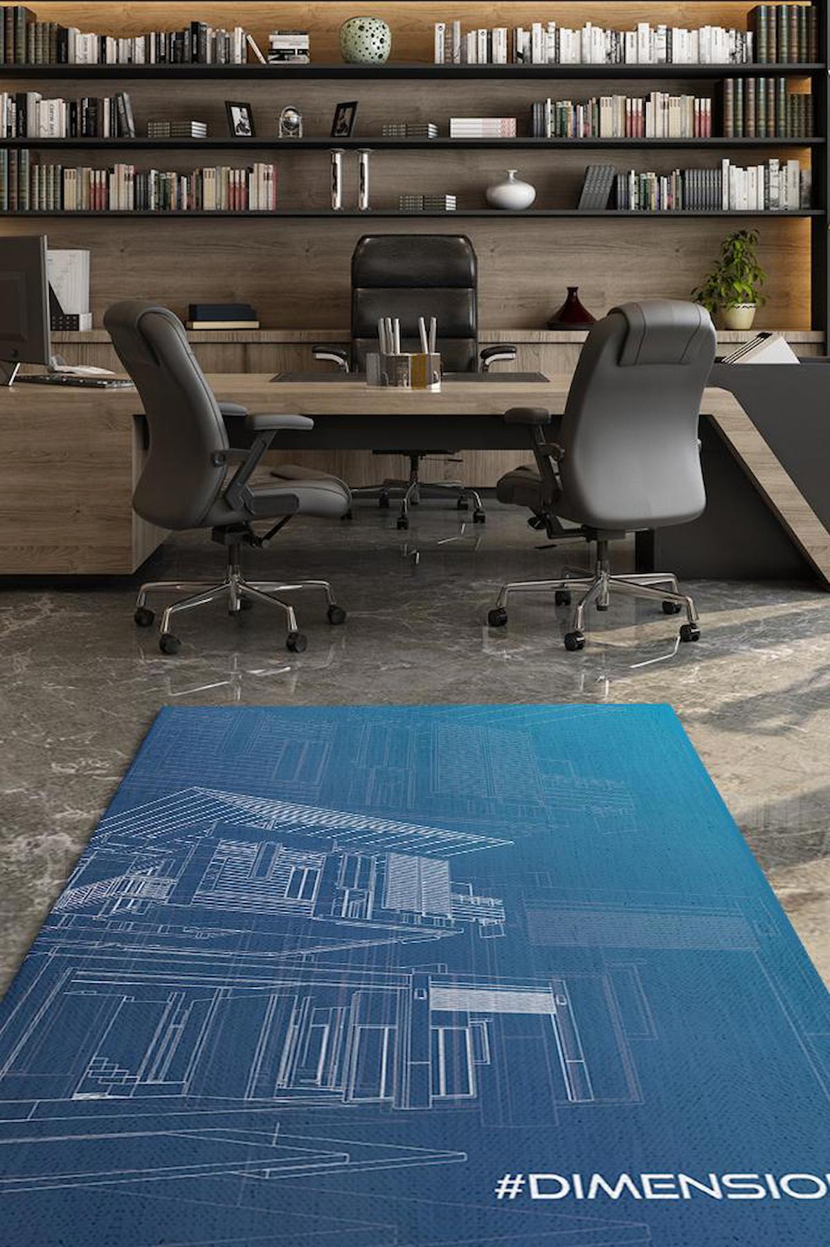 Homshtag Boyutlar Çok Renkli 4 mm Pamuk Antistatik Yıkanabilir İnce Kaymaz Dikdörtgen Makine Dokuma Ofis Halısı 80x300 cm