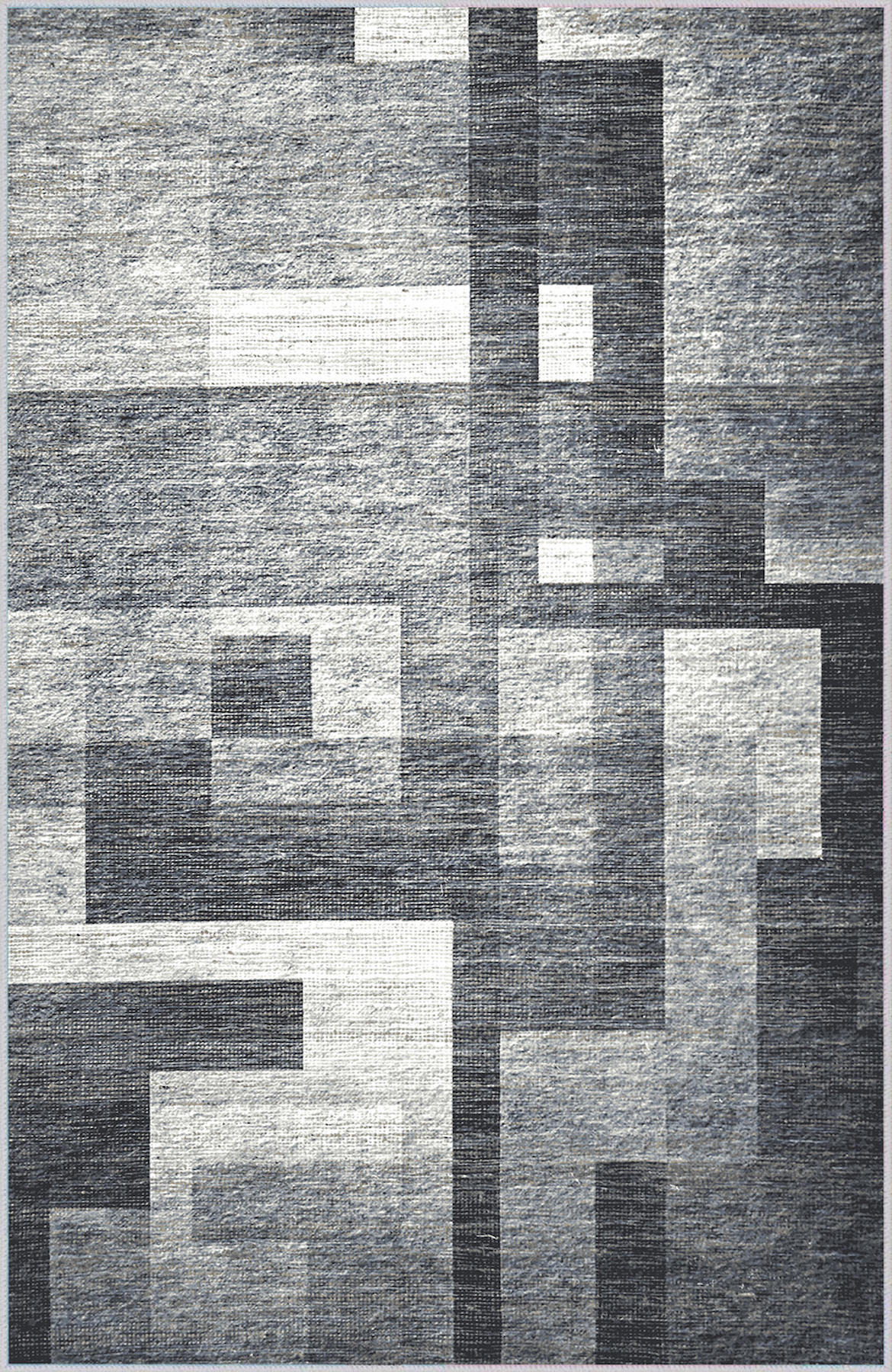 Rovigo Home RVG1655 Gri 8 mm Polyester Antibakteriyel-Leke Tutmaz-Toz Tutmaz Yıkanabilir İnce Kaymaz Dot Taban Dikdörtgen Makine Dokuma Salon Halısı 50x80 cm
