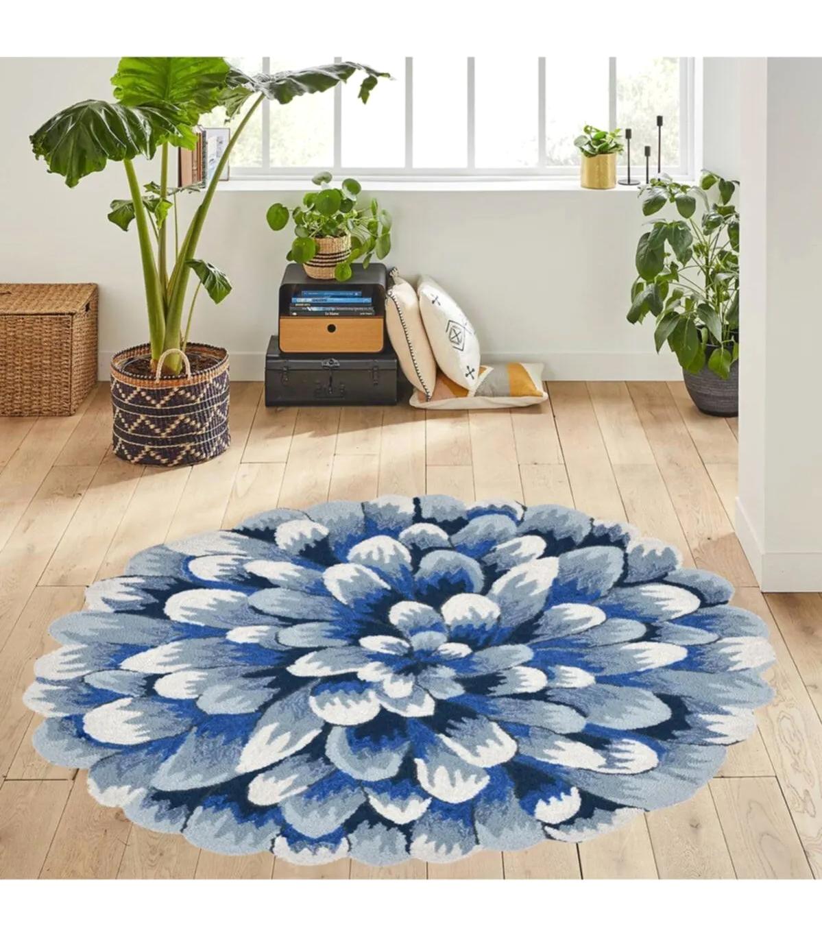 Rovigo Home RVG7151 Çok Renkli 8 mm Polyester Antibakteriyel-Leke Tutmaz-Toz Tutmaz Yıkanabilir İnce Kaymaz Dot Taban Yuvarlak Makine Dokuma Salon Halısı 100x200 cm