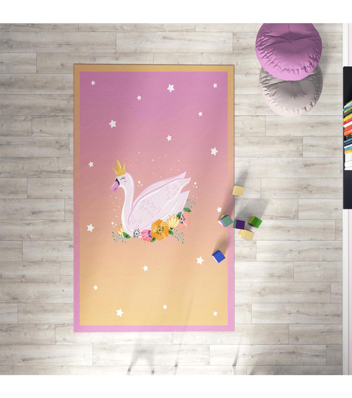 Chiron Baby Ceritti CRTT051 Çok Renkli 5 mm Pamuk-Polyester Antialerjenik Yıkanabilir İnce Kaymaz Taban Figürlü Dikdörtgen Makine Dokuma Çocuk Odası Halısı 80x500 cm