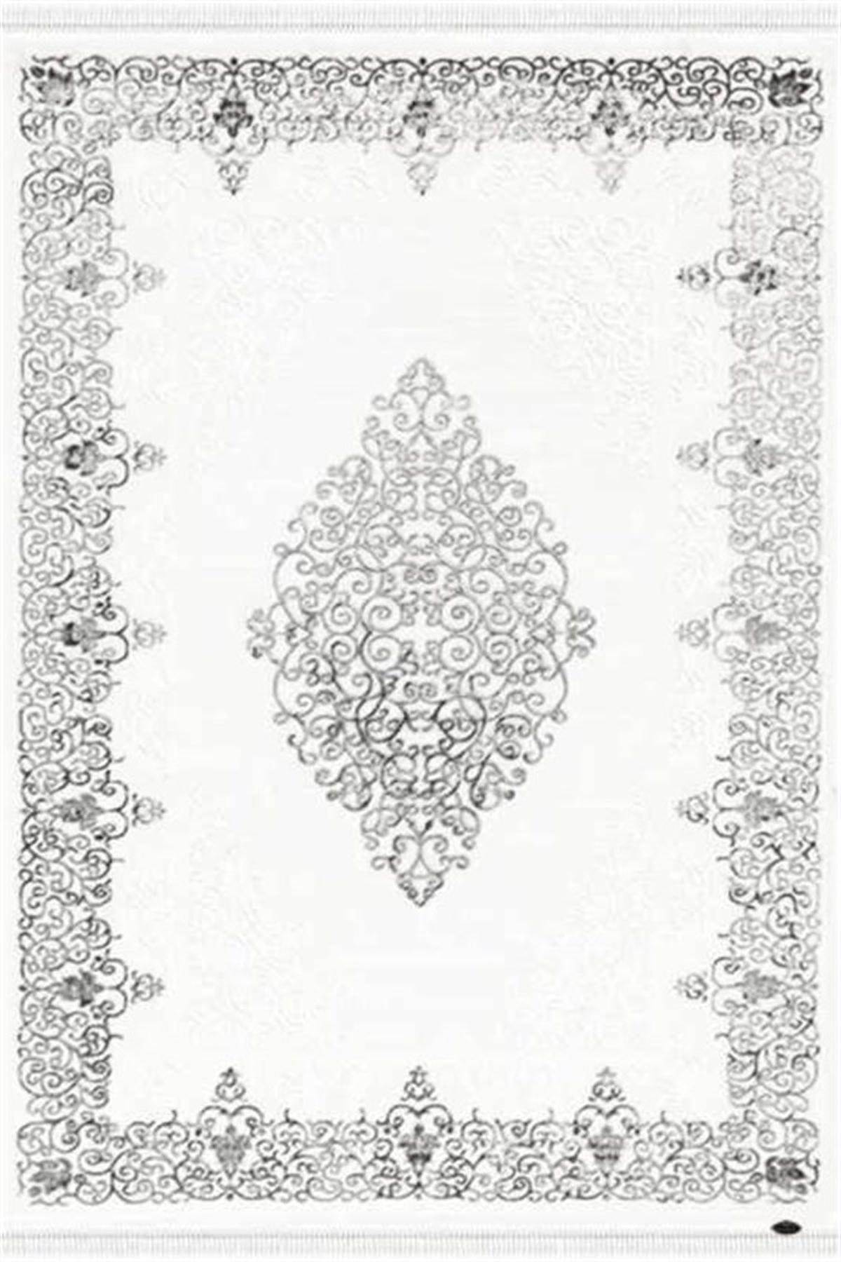 Dinarsu Gold GD001 Krem 12 mm Akrilik Silinebilir Yıkanabilir Orta Kaymaz Dikdörtgen Makine Dokuma Salon Halısı 180x180 cm