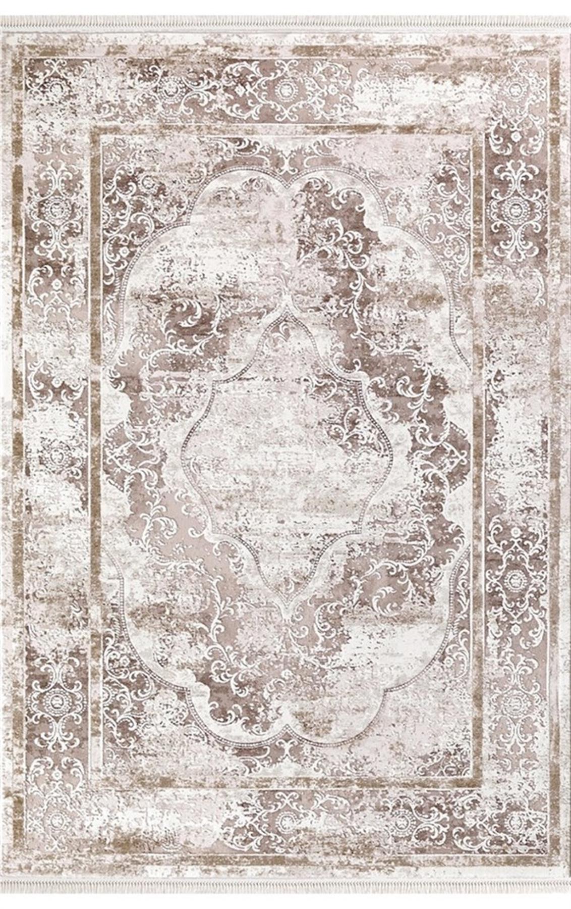 Dinarsu Arora 31889 Vizon 11 mm Akrilik Silinebilir Yıkanabilir Orta Kaymaz Dikdörtgen Makine Dokuma Oturma Odası Halısı 180x180 cm