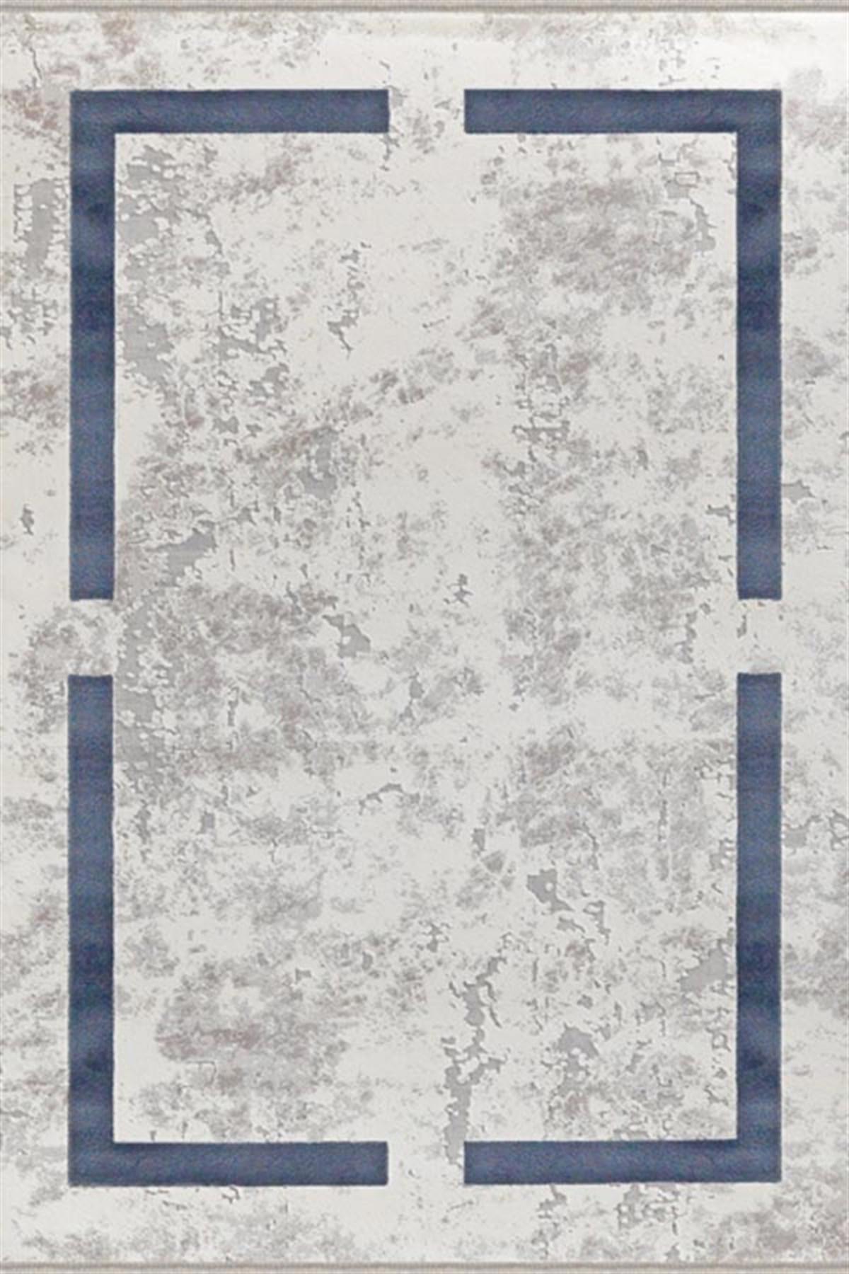 Dinarsu Electra 34218 Mavi 11 mm Akrilik Silinebilir Yıkanabilir Orta Kaymaz Dikdörtgen Makine Dokuma Salon Halısı 120x180 cm