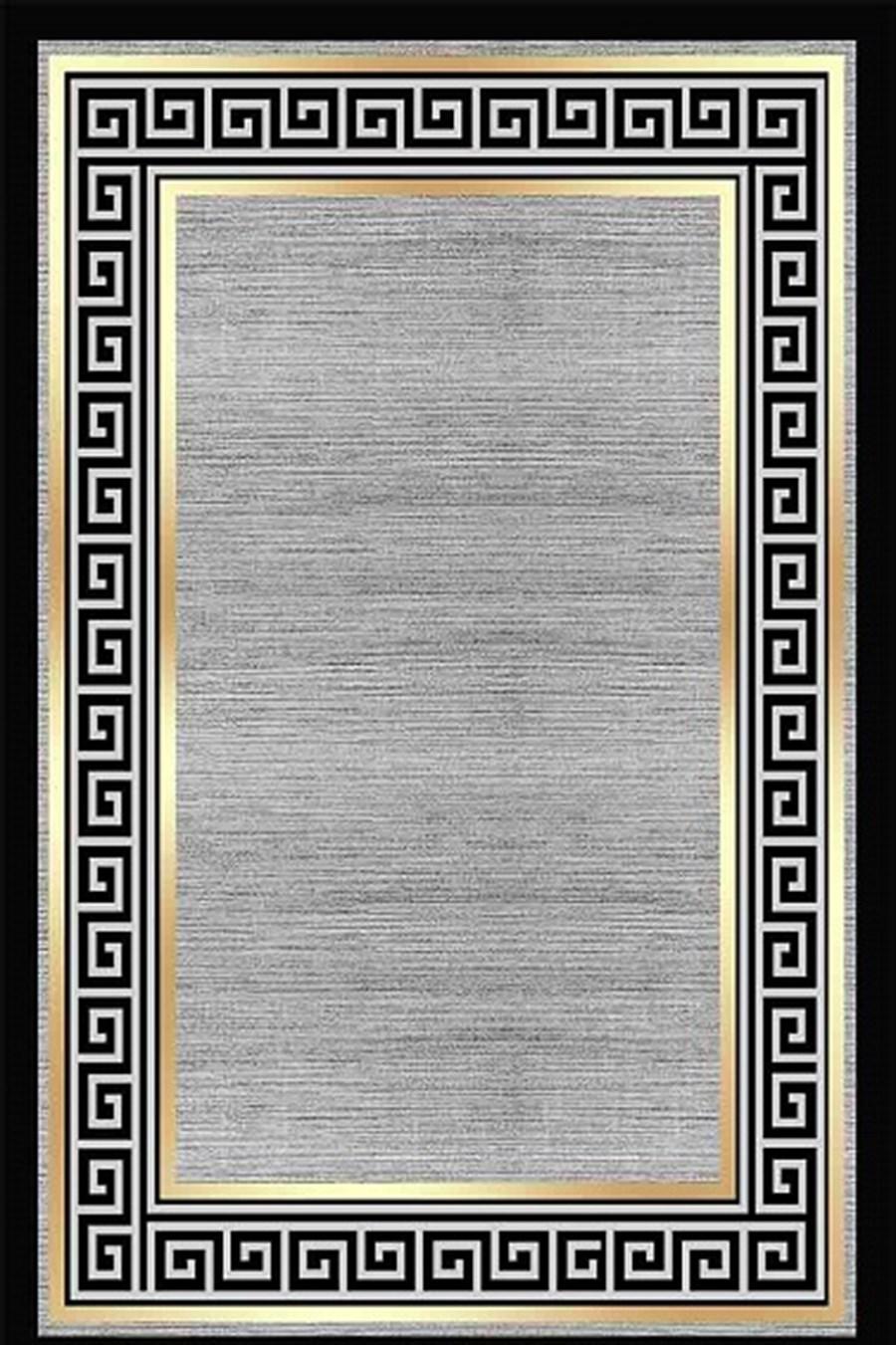 Kreasyon Halı Pandora 2722 Gri 5 mm Polyester Yıkanabilir Kalın Kaymaz Pamuk Taban Dikdörtgen Makine Dokuma Salon Halısı 160x235 cm