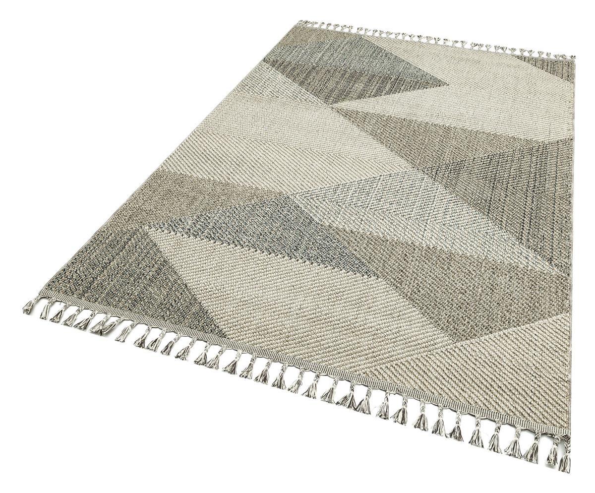 Eko Halı Soho SH08 Gri - Kahverengi 10 mm Polyester İnce Dikdörtgen Makine Dokuma Salon Halısı 80x400 cm