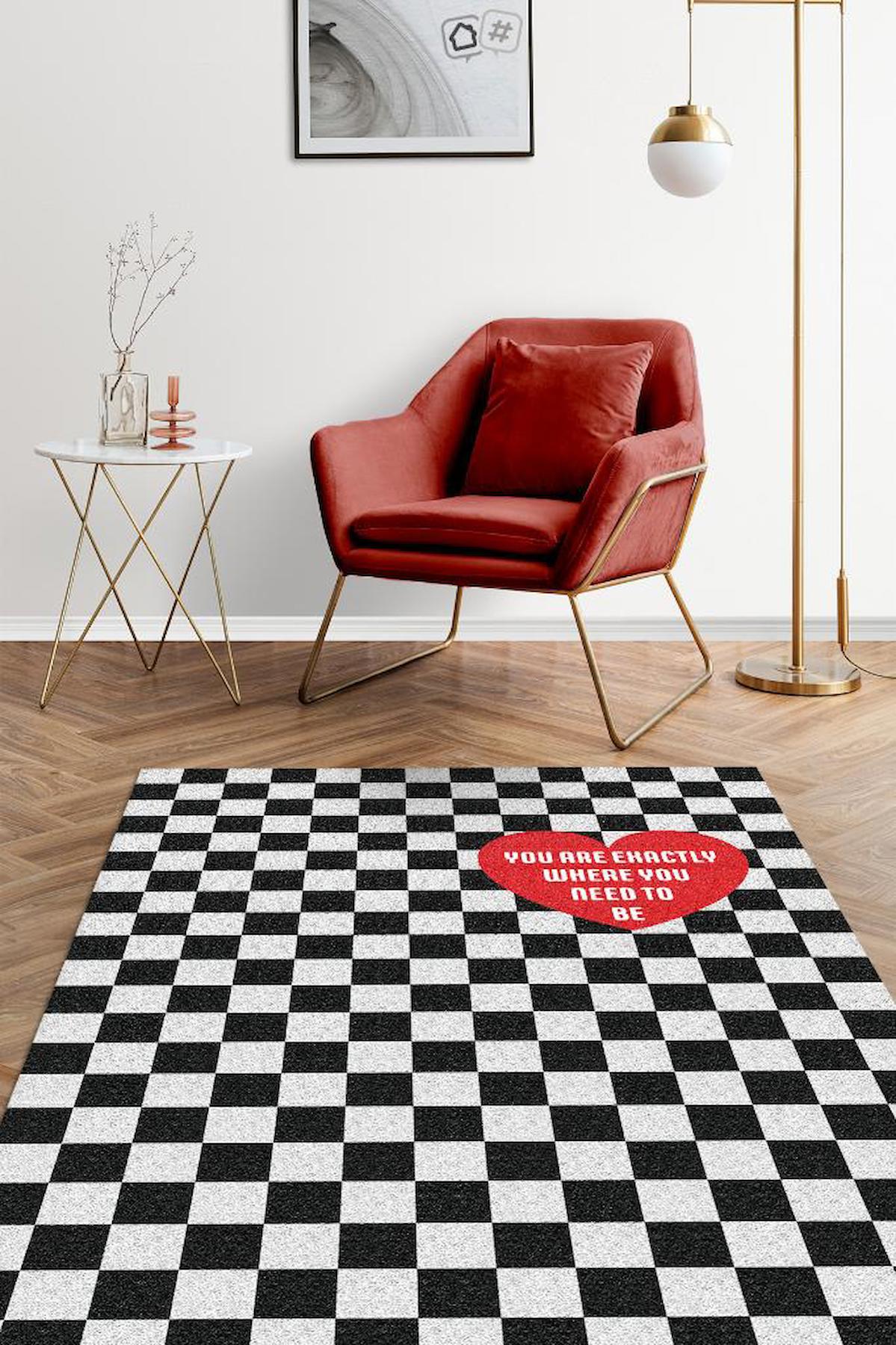Homshtag Olman Gereken Yer Krem 4 mm Pamuk Antistatik Yıkanabilir İnce Kaymaz Dikdörtgen Makine Dokuma Salon Halısı 133x190 cm
