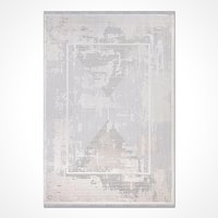 Crea Halı Valera 7822A Krem 8 mm Akrilik Toz Tutmaz Yıkanabilir Orta Dikdörtgen Makine Dokuma Salon Halısı 80x150 cm