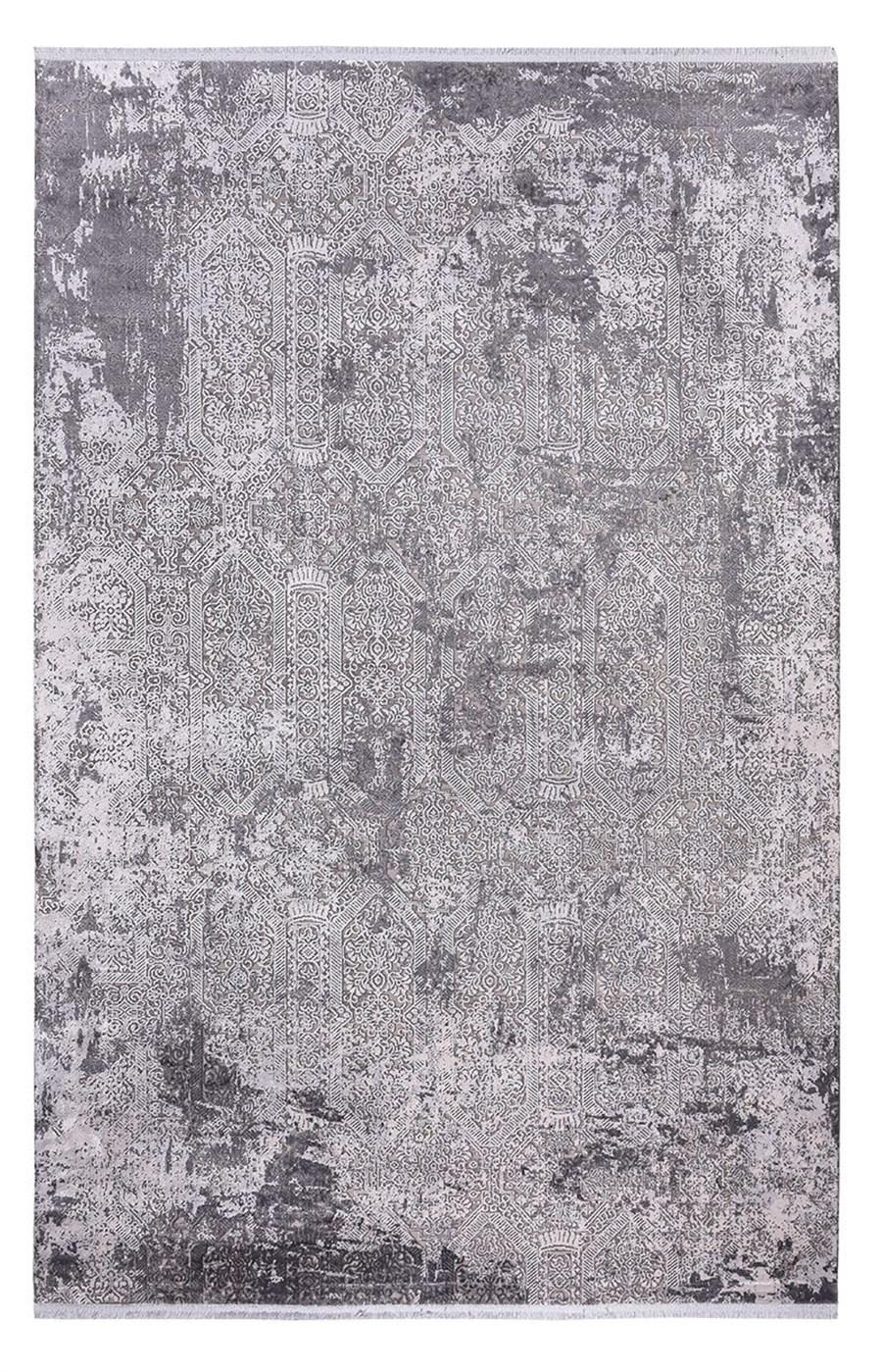 Kreasyon Halı Biblos 9300 Gri 8 mm Akrilik Antialerjenik Yıkanabilir Kalın Kaymaz Jüt Taban Dikdörtgen Makine Dokuma Salon Halısı 200x290 cm