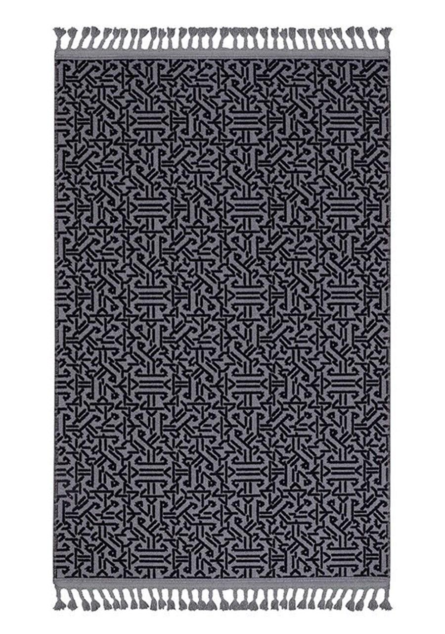 Kreasyon Halı Rönesans 9206 Gri 3 mm Akrilik Yıkanabilir İnce Kaymaz Dikdörtgen Makine Dokuma Salon Halısı 80x300 cm