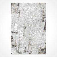 Crea Halı Milad MD007 Krem 7.5 mm Akrilik-Viskon Toz Tutmaz Yıkanabilir Orta Pamuk Taban Soyut Temalı Dikdörtgen Makine Dokuma Salon Halısı 100x500 cm