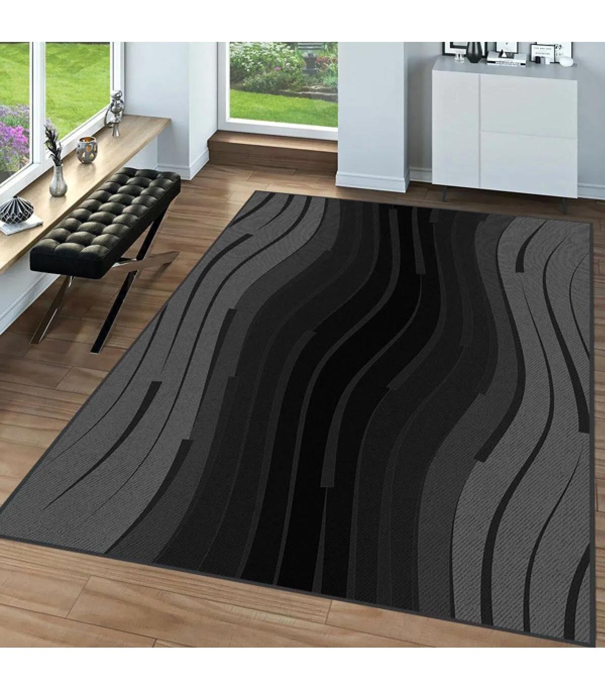 Rovigo Home RVG0087-SD914 Çok Renkli 8 mm Polyester Yıkanabilir Orta Kaymaz Dot Taban Dikdörtgen Makine Dokuma Salon Halısı 100x200 cm