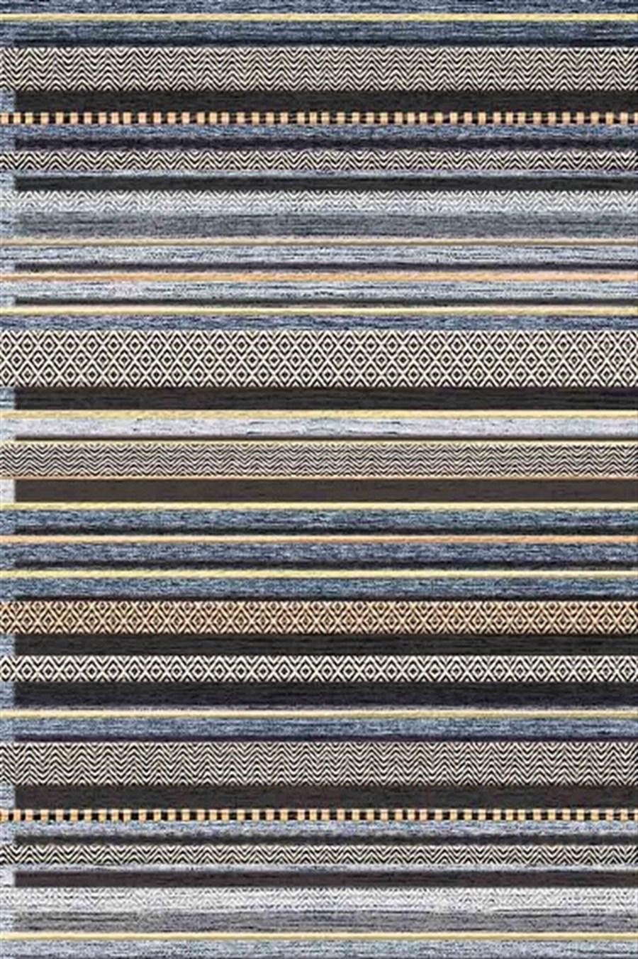 Kreasyon Halı Pandora 2741 Gri 5 mm Polyester Yıkanabilir Kalın Kaymaz Pamuk Taban Dikdörtgen Makine Dokuma Salon Halısı 160x235 cm