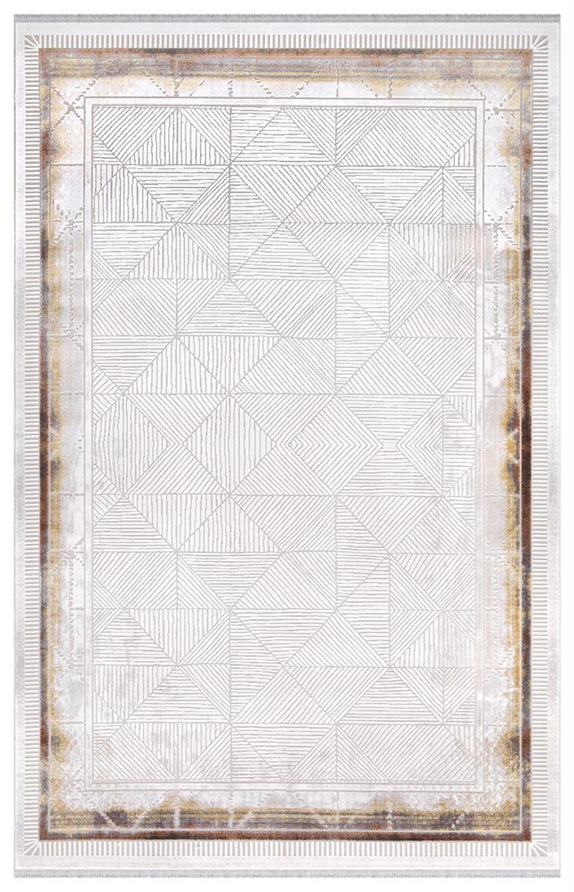 İpek Mekik Halı Roxanne 17170 Gri 8 mm Akrilik Yıkanabilir İnce Kaymaz Pamuk Taban Dikdörtgen Makine Dokuma Antre-Çocuk Odası-Salon-Yatak Odası Halısı 180x180 cm