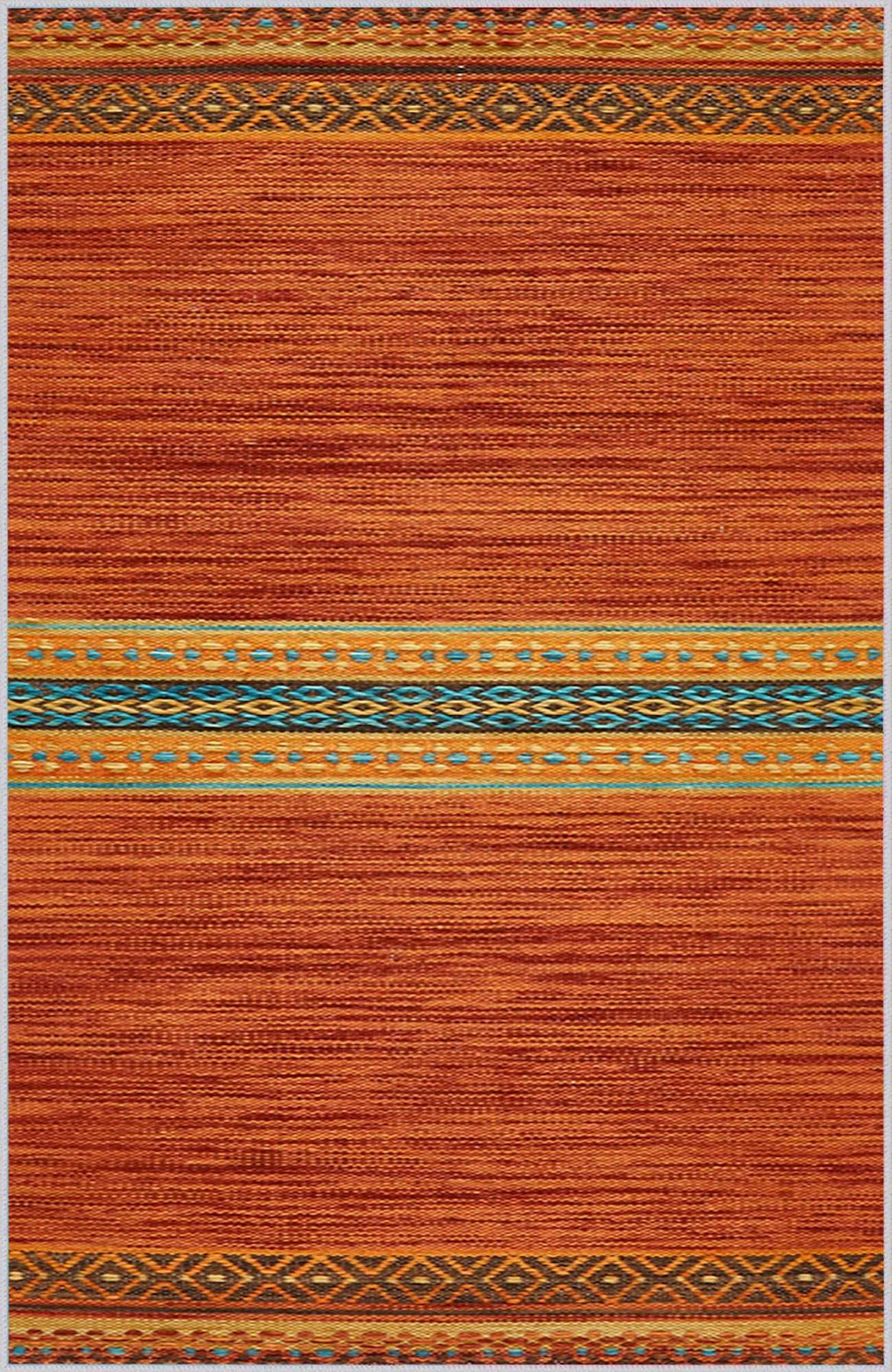 Rovigo Home RVG1434 Çok Renkli 8 mm Polyester Leke Tutmaz-Toz Tutmaz Yıkanabilir İnce Kaymaz Dot Taban Dikdörtgen Makine Dokuma Salon Halısı 140x200 cm