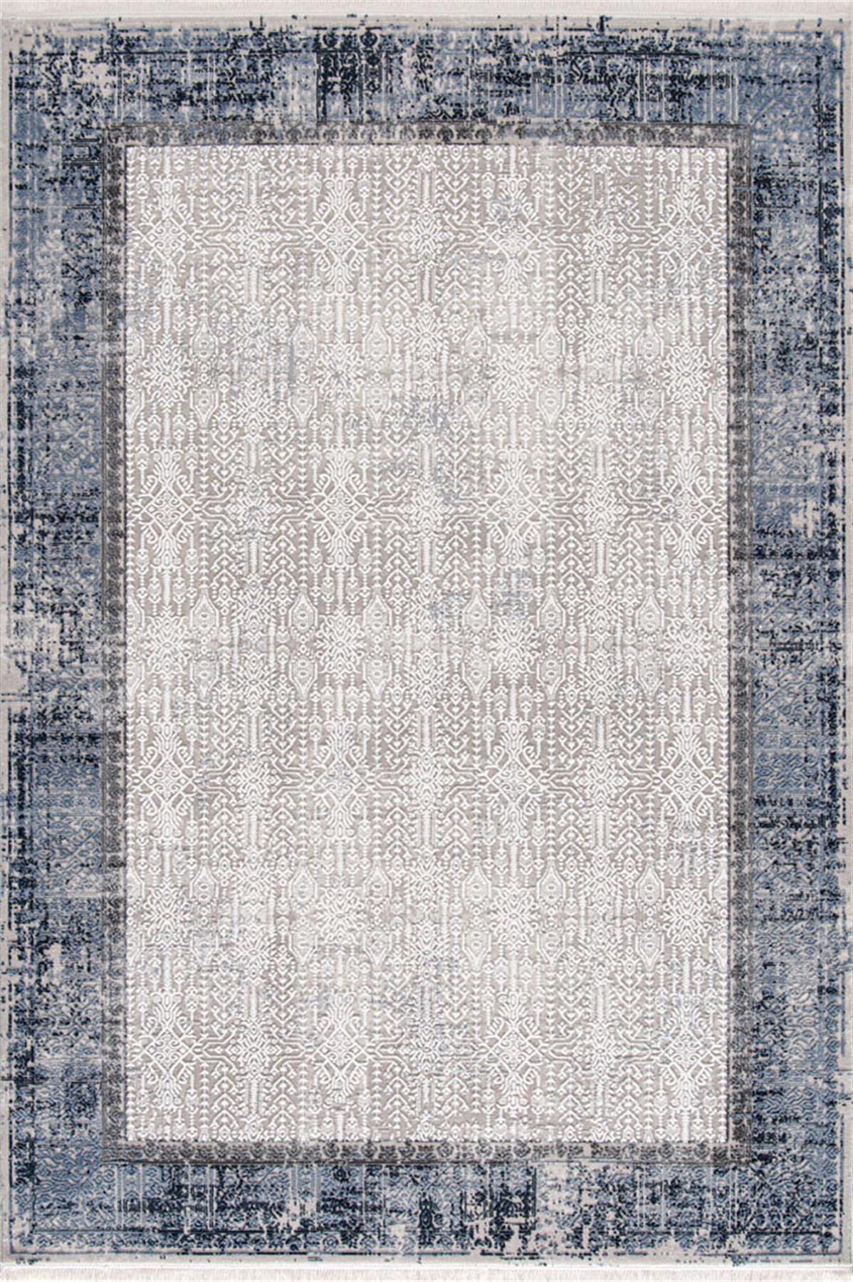 Enti Halı Miras 6809 Mavi 11 mm Akrilik Silinebilir Yıkanabilir Orta Dikdörtgen Makine Dokuma Salon Halısı 80x500 cm