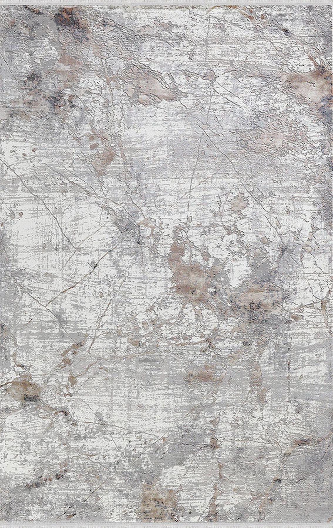 Merinos Tresor 34153 Gri 11 mm Akrilik Yıkanabilir Kalın Kaymaz Dikdörtgen Makine Dokuma Salon Halısı 120x200 cm