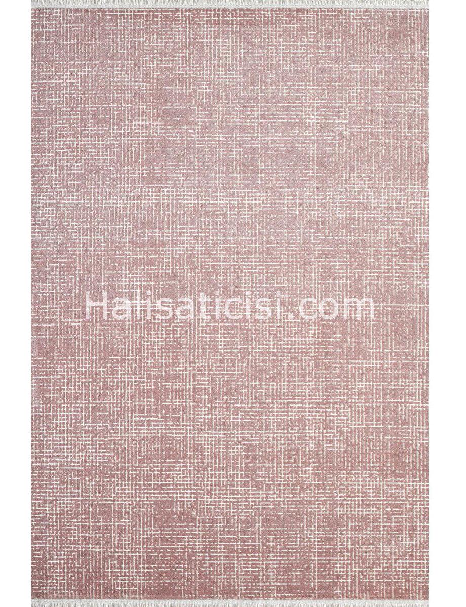 Gümüşsuyu Matisse 11333 Pembe 9 mm Akrilik Toz Tutmaz Yıkanabilir İnce Kaymaz Dikdörtgen Makine Dokuma Salon Halısı 80x150 cm
