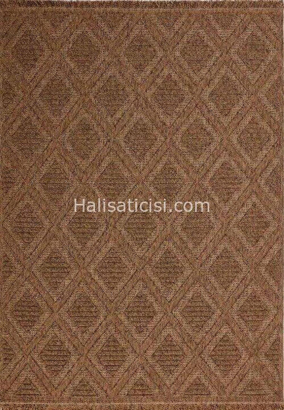 Gümüşsuyu Deco Garden 15772 Kahverengi 4 mm Polipropilen Toz Tutmaz Yıkanabilir İnce Kaymaz Dikdörtgen Makine Dokuma Salon Halısı 160x160 cm