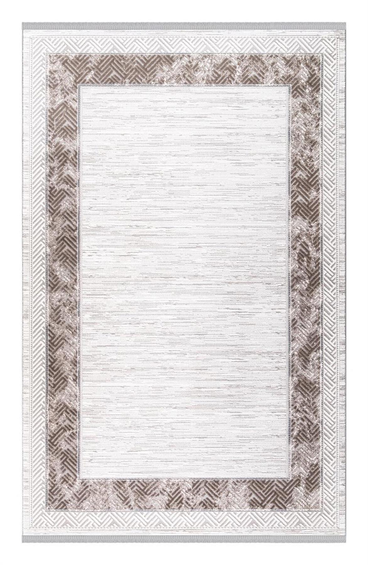 İpek Mekik Halı Anisa 15955 Vizon 10 mm Akrilik Yıkanabilir Orta Kaymaz Pamuk Taban Dikdörtgen Makine Dokuma Antre-Çocuk Odası-Salon-Yatak Odası Halısı 80x150 cm