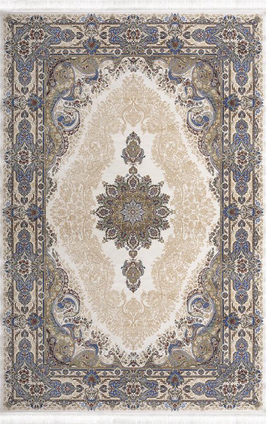 Artemis Halı 5156C Krem Akrilik Yıkanabilir İnce Kaymaz Jüt Taban Dikdörtgen Makine Dokuma Salon Halısı 80x150 cm