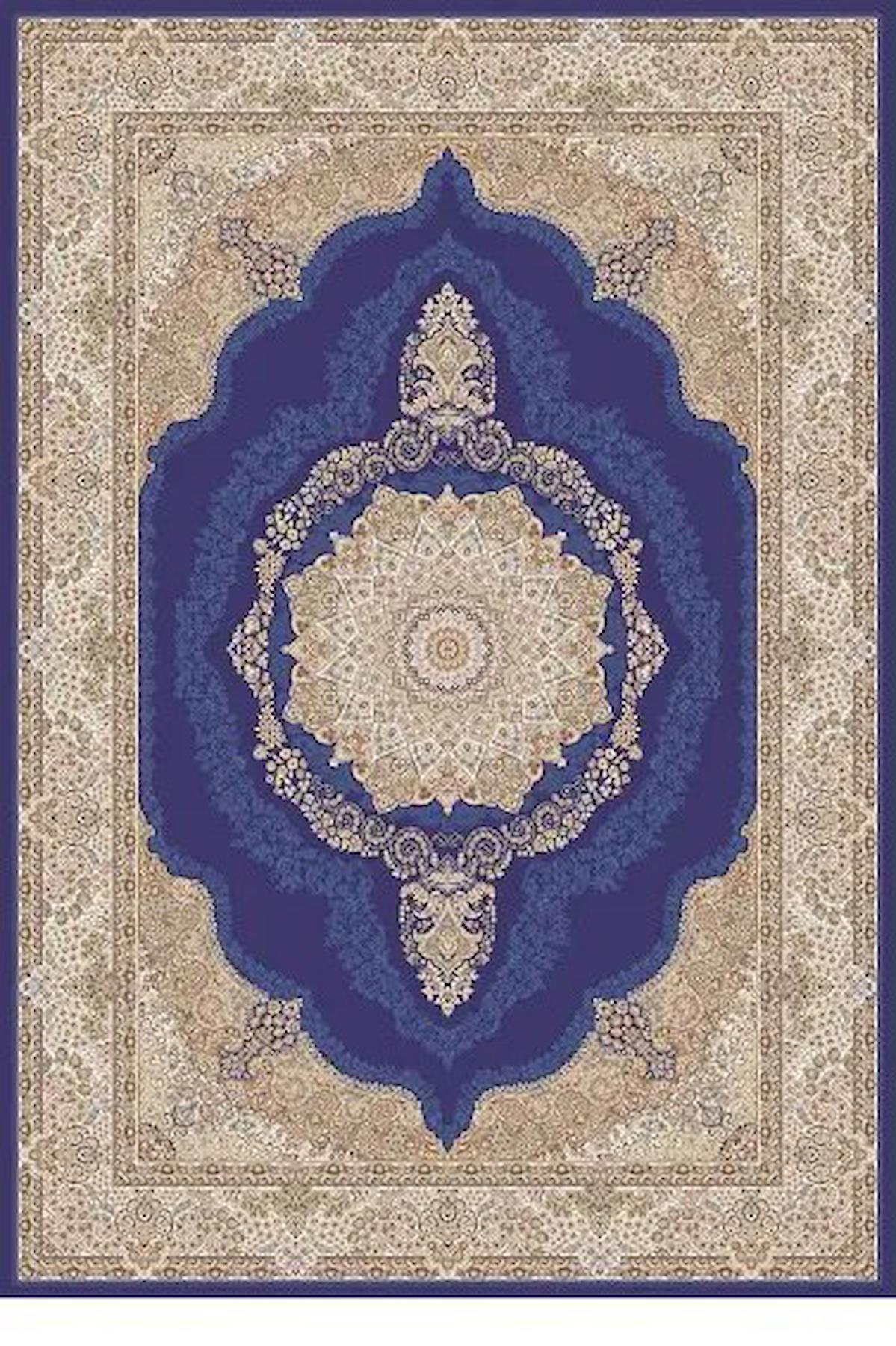 Kreasyon Halı IS009 Krem Viskon Yıkanabilir Kalın Pamuk Taban Dikdörtgen Makine Dokuma Salon Halısı 160x230 cm