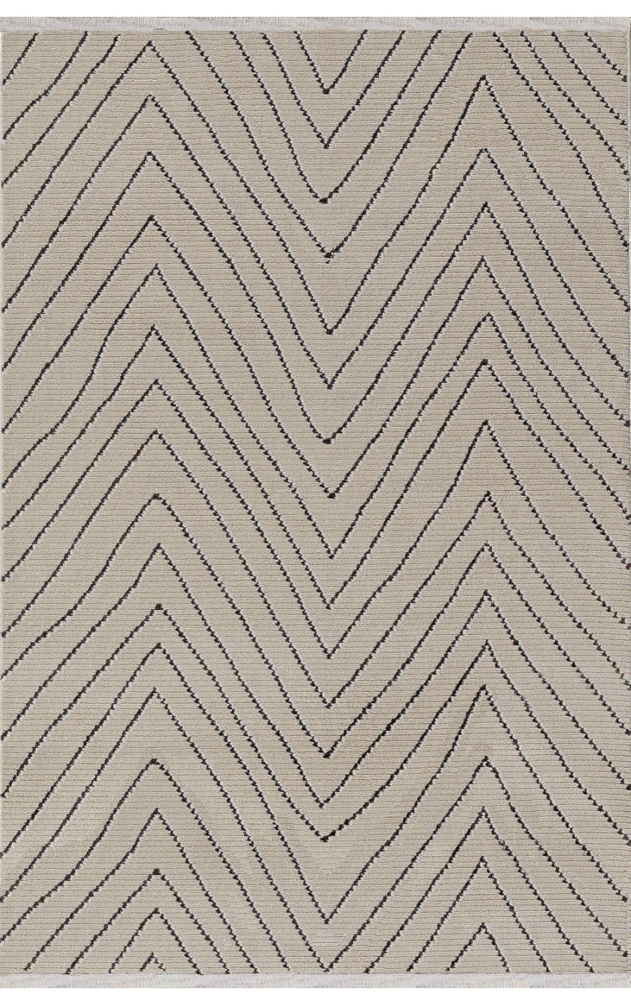 Padişah Bono Krem 7 mm Polyester Yumuşak Yıkanabilir İnce Kaymaz Dikdörtgen Makine Dokuma Salon Halısı 180x280 cm