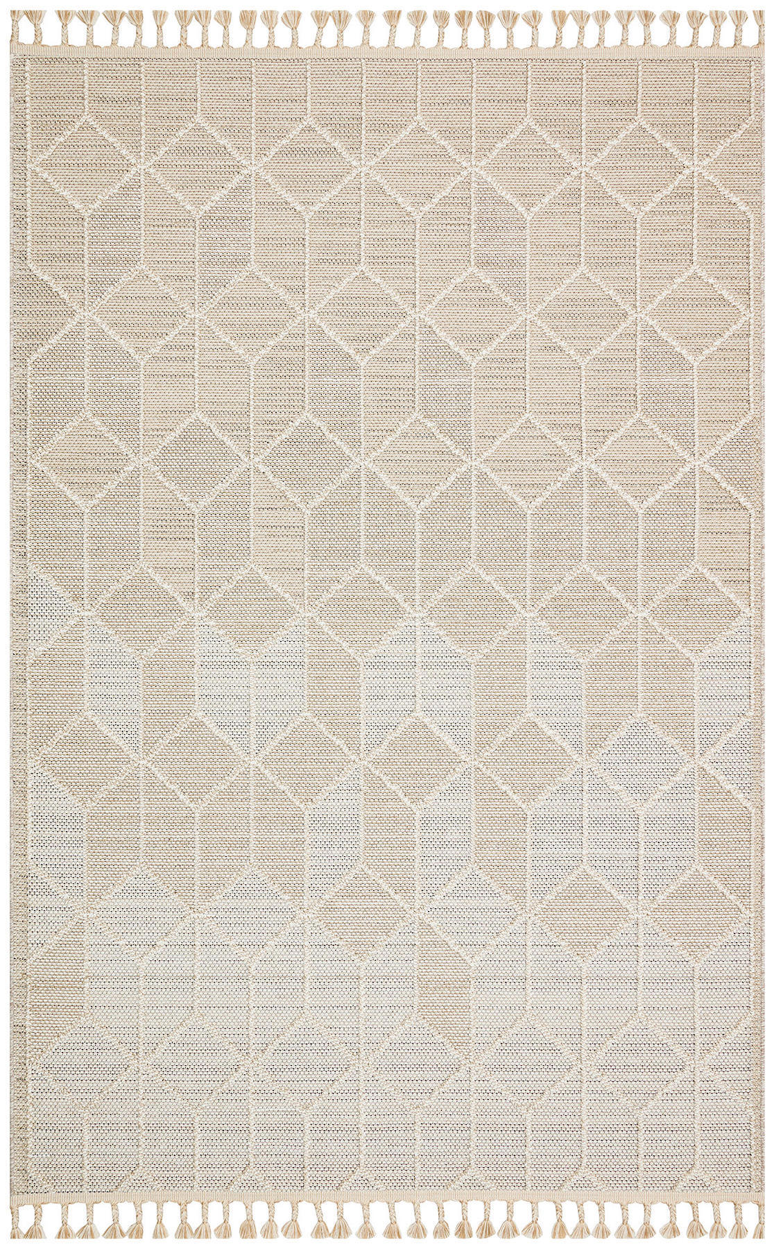 Eko Halı SH03 Krem 10 mm Polipropilen Silinebilir Yıkanabilir Orta Kaymaz Dikdörtgen Makine Dokuma Oturma Odası-Salon Halısı 160x300 cm