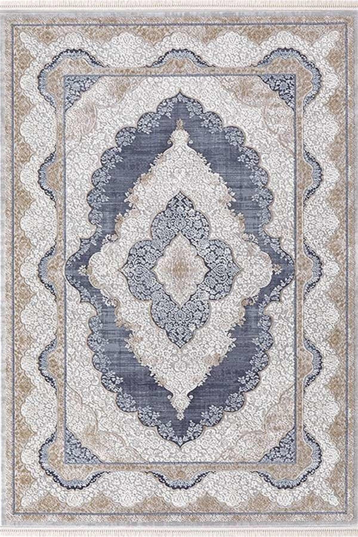 Efsane Halı Esmira 31893 Mavi 8 mm Akrilik Silinebilir Yıkanabilir Orta Kaymaz Dikdörtgen Makine Dokuma Oturma Odası Halısı 160x230 cm