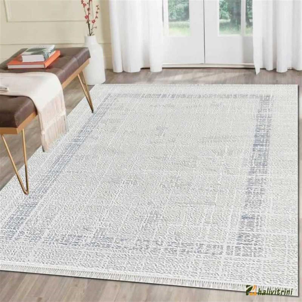 Efsane Halı Ihlara HR010063 Mavi 11 mm Akrilik Silinebilir Yıkanabilir Orta Kaymaz Dikdörtgen Makine Dokuma Salon Halısı 100x200 cm