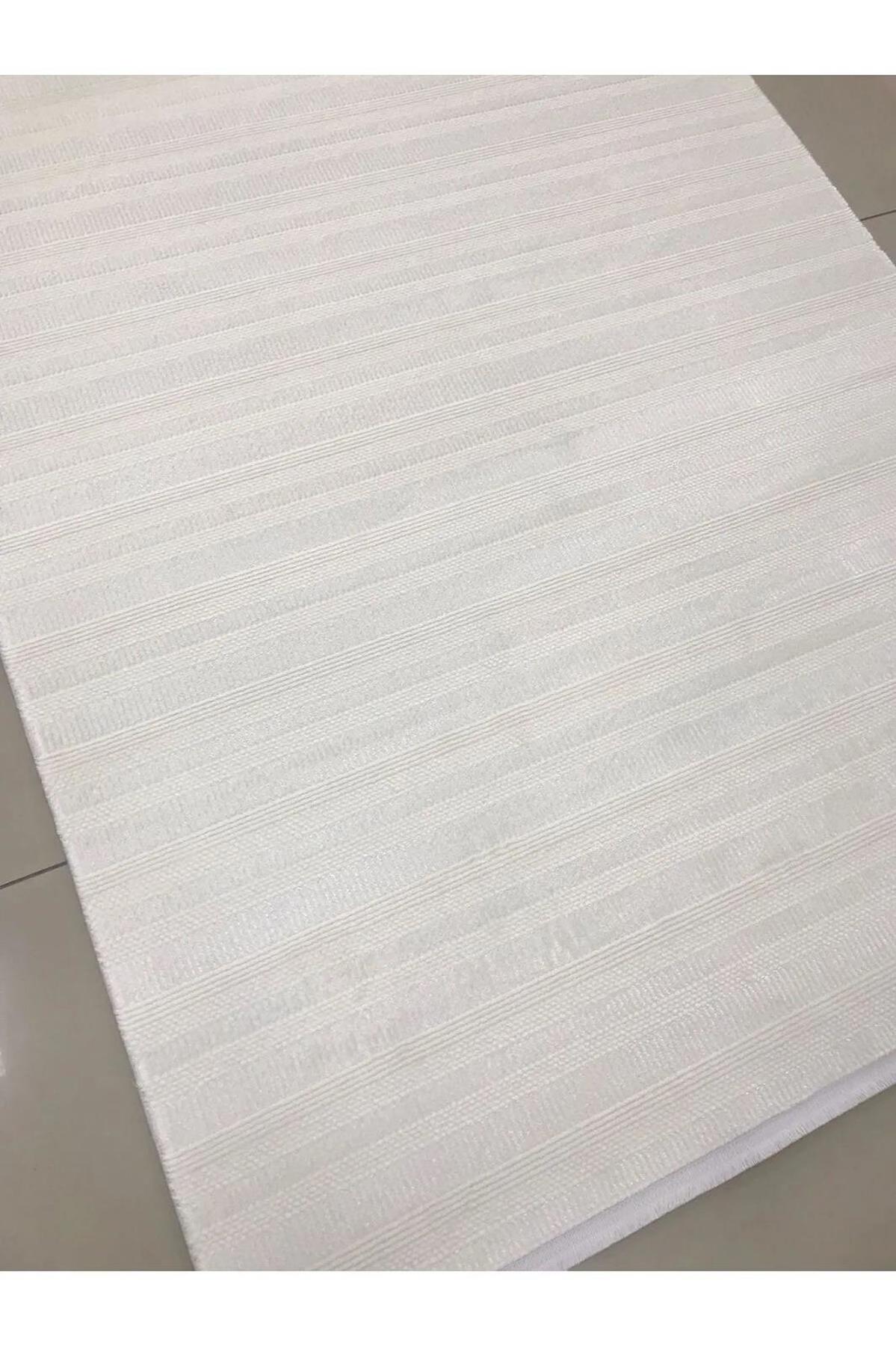 Merinos Therapy 65288 Krem 11 mm Akrilik Yumuşak Yıkanabilir Kalın Kaymaz Dot Taban Dikdörtgen Makine Dokuma Salon Halısı 120x180 cm