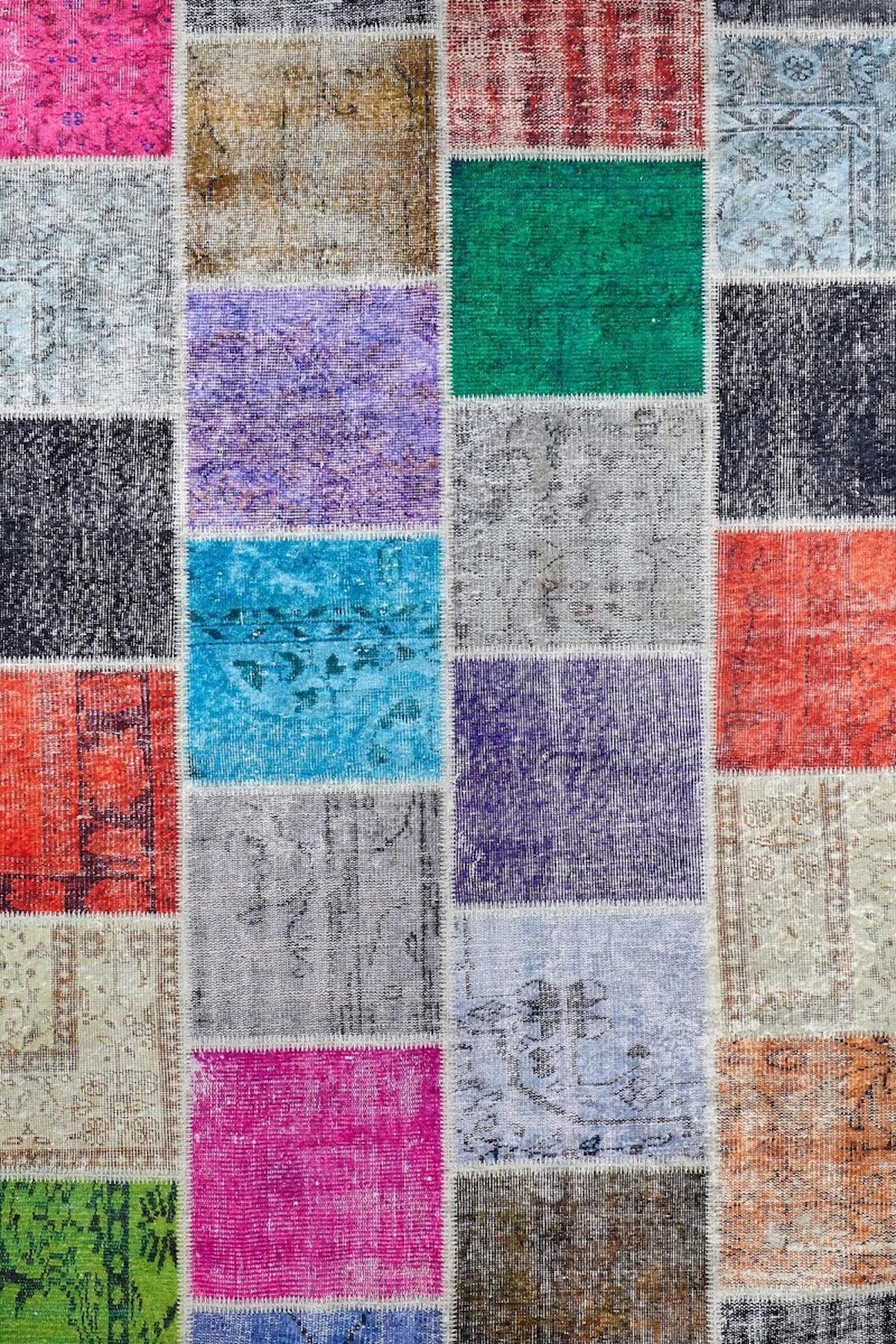 Halı Atölyesi HK040 Çok Renkli 5 mm Pamuk Yıkanabilir Kaymaz Taban Dikdörtgen Makine Dokuma Salon Halısı 100x250 cm