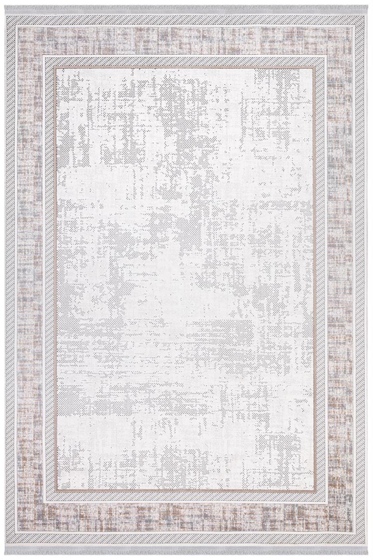 İpek Mekik Halı Vales 7816A Gri 8 mm Akrilik Yıkanabilir Orta Kaymaz Pamuk Taban Dikdörtgen Makine Dokuma Antre-Çocuk Odası-Salon-Yatak Odası Halısı 180x180 cm