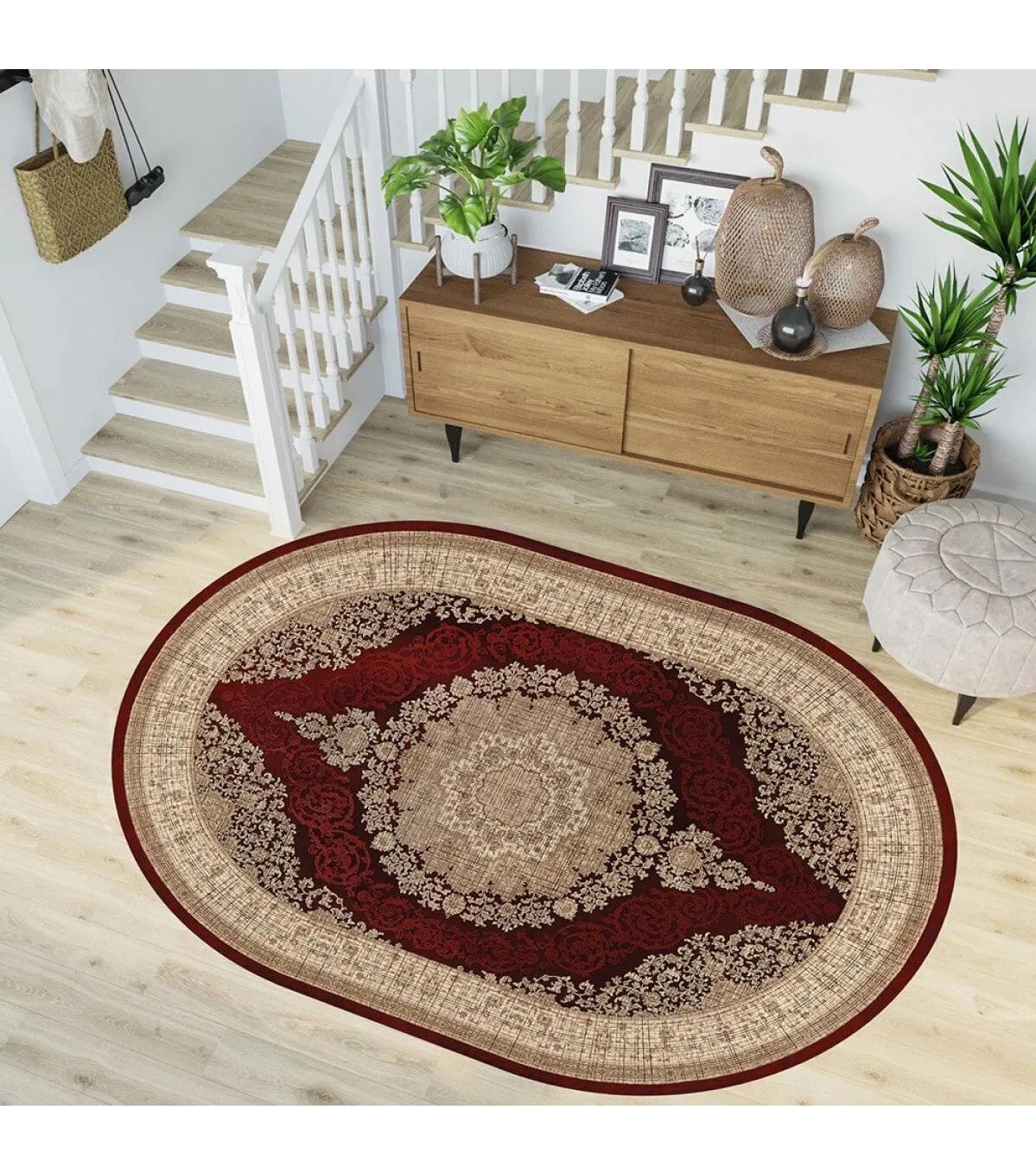 Rovigo Home RVG7226-HT997 Krem 8 mm Polyester Yıkanabilir Orta Kaymaz Dot Taban Dikdörtgen Makine Dokuma Salon Halısı 80x150 cm