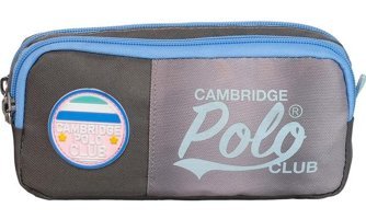 Cambridge Polo Club American Chic Gri Düz Bez Bölmeli Çift Gözlü Dikdörtgen Cüzdan Kalemlik