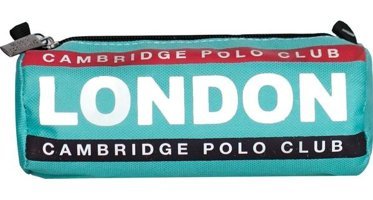 Cambridge Polo Club Streetwear Turkuaz Düz Bez Tek Gözlü Yazılı Silindir Cüzdan Kalemlik