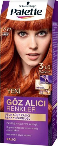 Palette Göz Alıcı 7.77 Antialerjik Yoğun Bakır Amonyaksız Krem Saç Boyası 99 ml