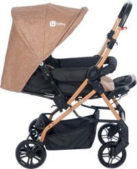 4 Baby Gold Olympos AB-360 Çift Yönlü Katlanabilir Tek Elle Kapanan 360 Derece Dönen Tam Yatar Kabin Tipi Travel Sistem Bebek Arabası