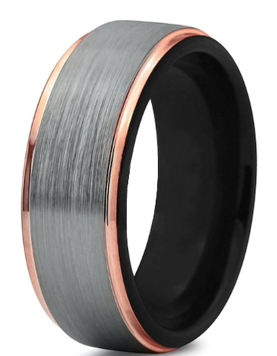 Chavin Gri-Rose Gold Çelik Unisex dm85 Alyans