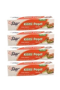 Star Plus Orta Kilitli Buz Dolabı Poşeti 4x10 Adet